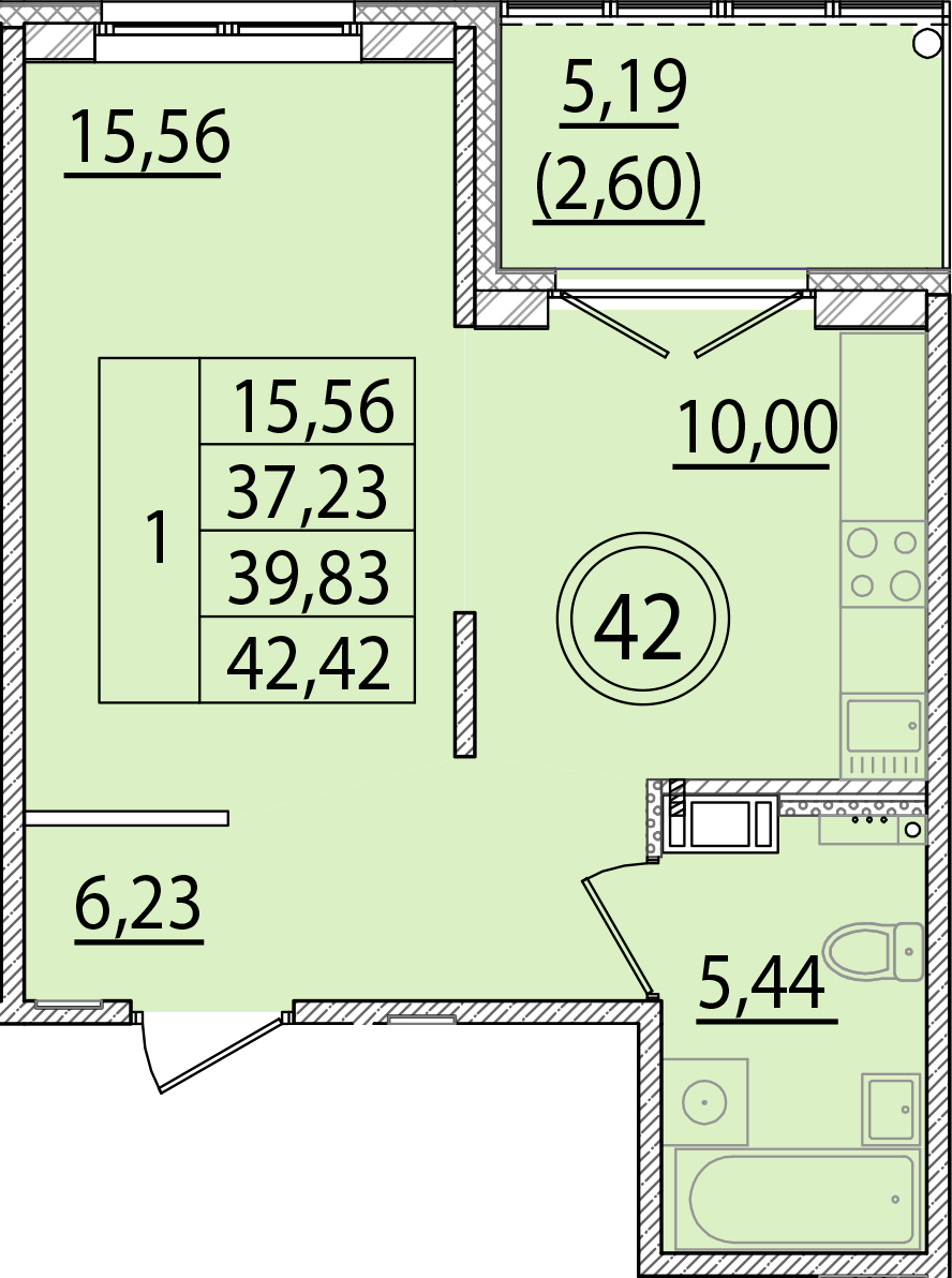 ОК 15 корпус 2 квартира 42