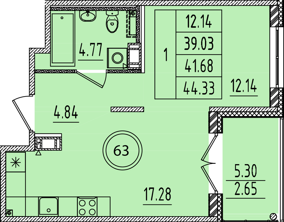 ОК 14 корпус 3 квартира 63