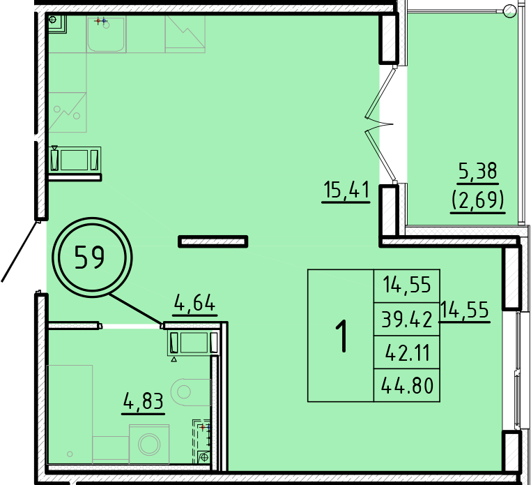 ОК 16 корпус 3 квартира 59