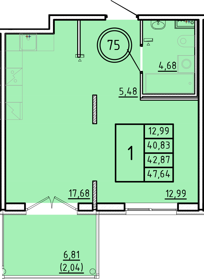 ОК 16 корпус 1 квартира 75