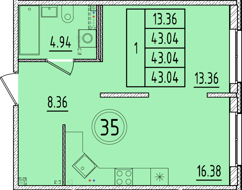 ОК 17 корпус 2 квартира 35