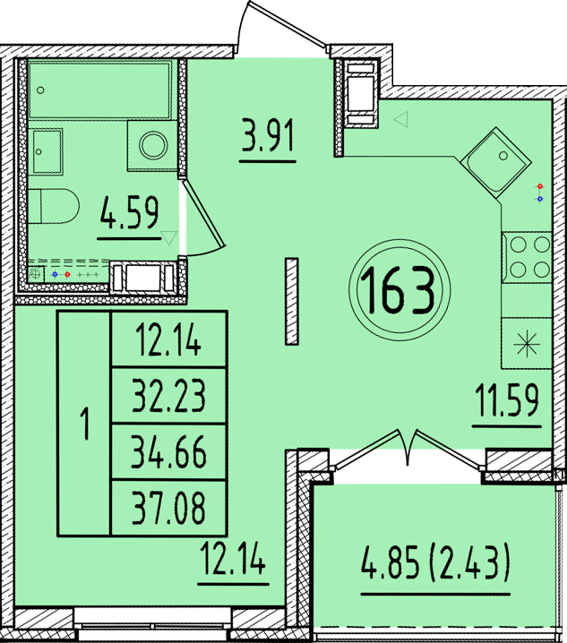 ОК 17 корпус 2 квартира 163