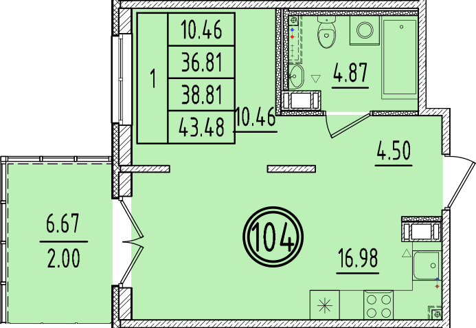 ОК 6.4. корпус 2 квартира 104
