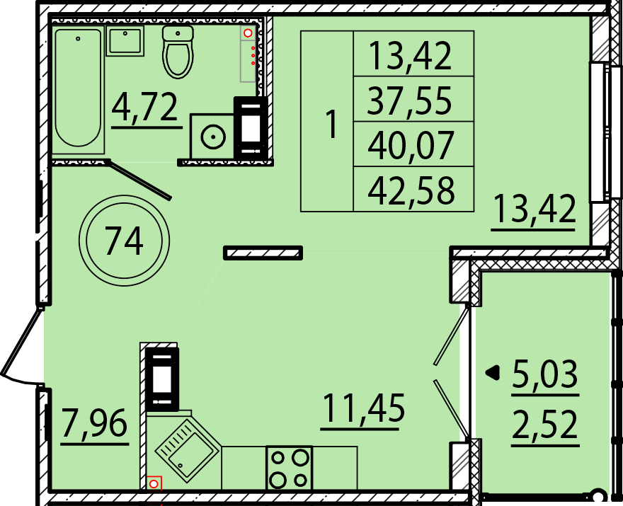 ОК 15 корпус 1 квартира 74