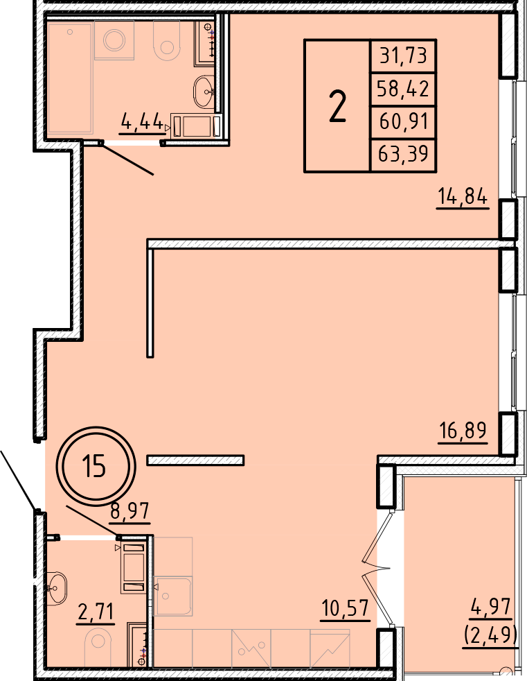 ОК 16 корпус 1 квартира 15