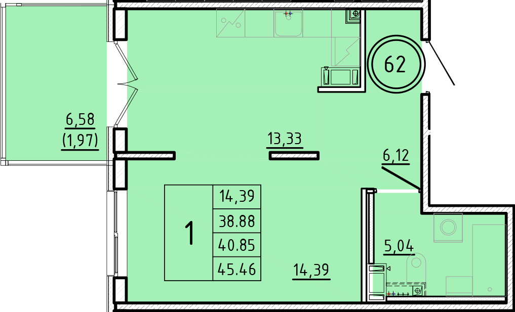 ОК 16 корпус 3 квартира 62
