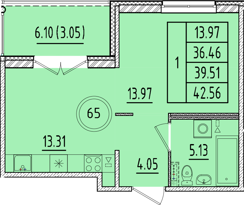 ОК 17 корпус 3 квартира 65