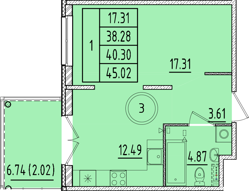 ОК 17 корпус 3 квартира 3
