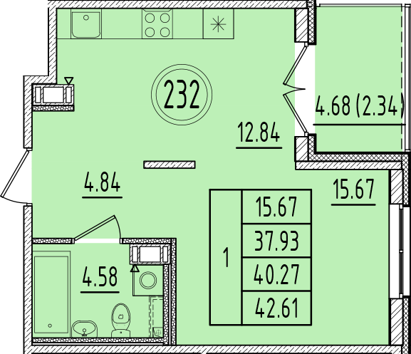 ОК 6.4. корпус 1 квартира 232