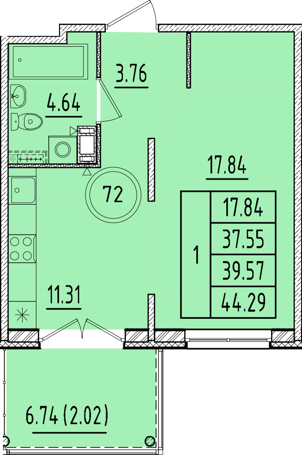 ОК 17 корпус 3 квартира 72