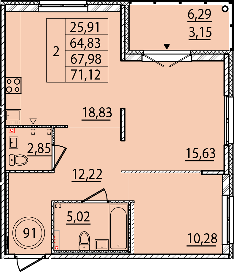ОК 15 корпус 1 квартира 91