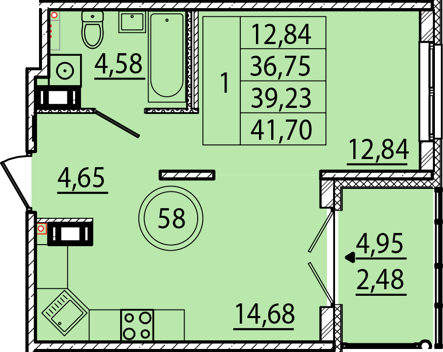ОК 15 корпус 1 квартира 58