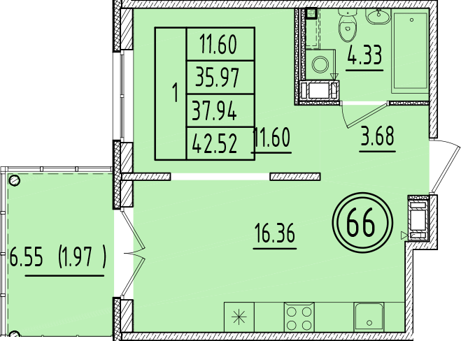 ОК 6.4. корпус 1 квартира 66