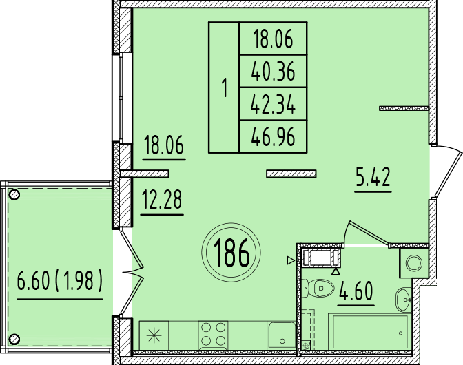 ОК 6.4. корпус 1 квартира 186