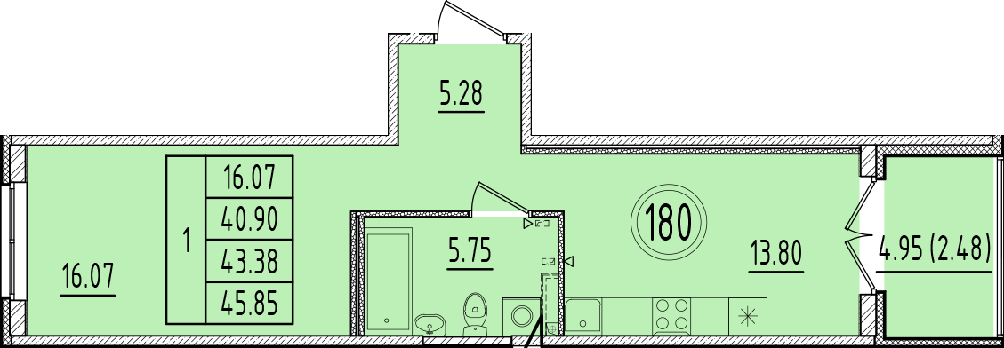 ОК 6.4. корпус 1 квартира 180