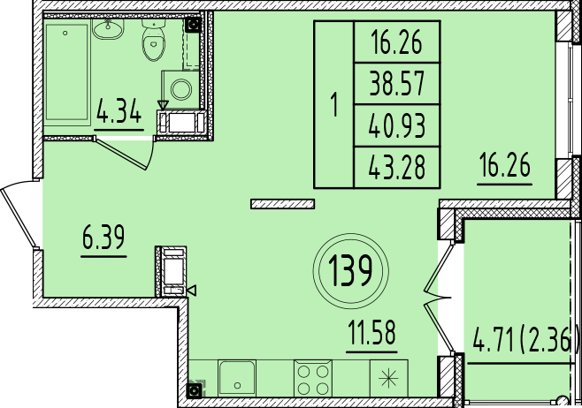 ОК 6.4. корпус 1 квартира 139