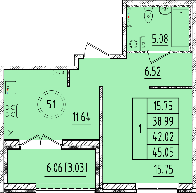 ОК 17 корпус 1 квартира 51