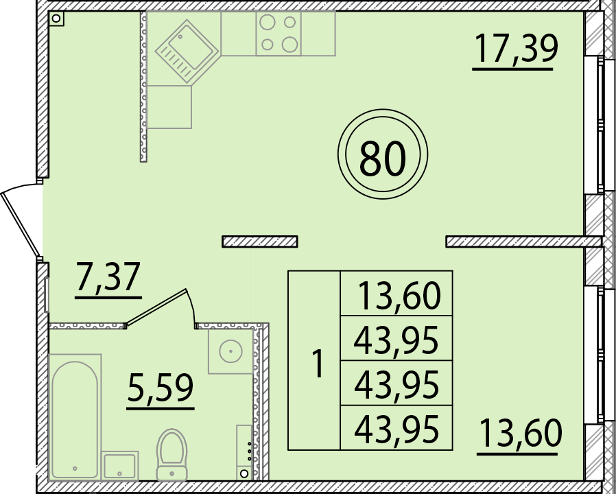 ОК 15 корпус 2 квартира 80