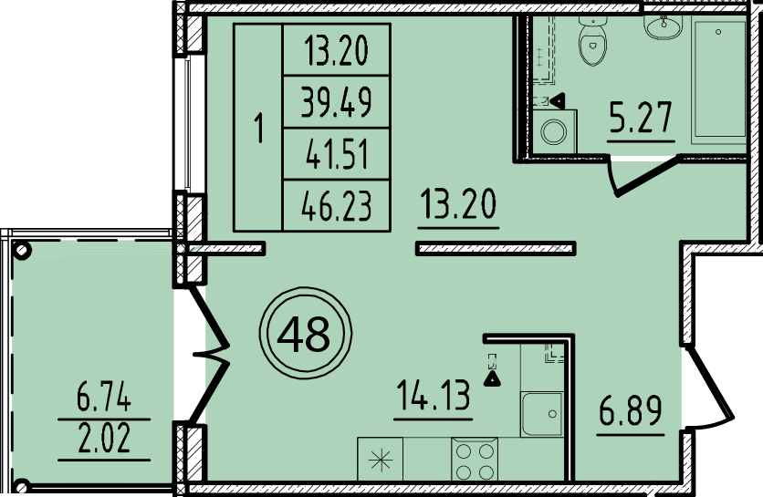 ОК 14 корпус 2 квартира 48