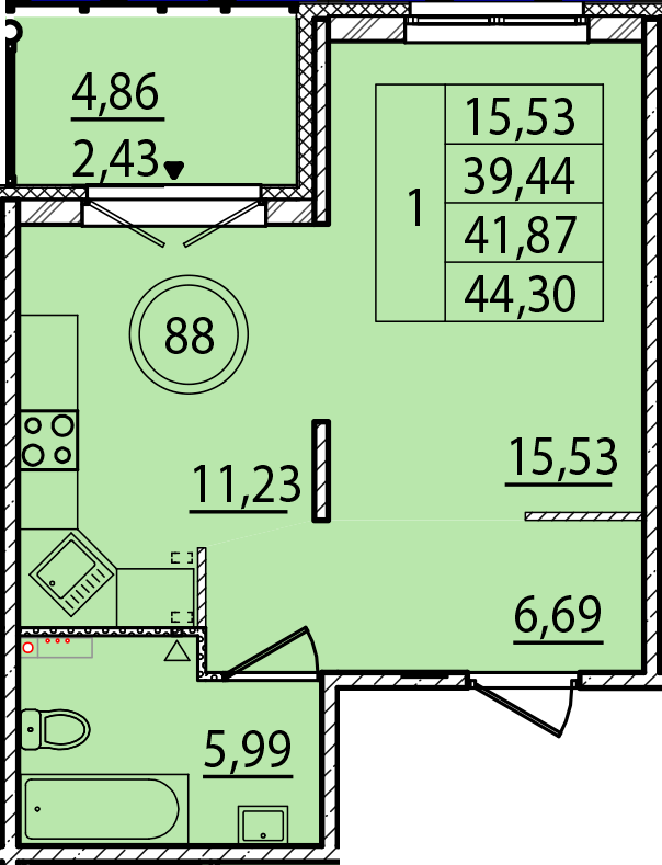 ОК 15 корпус 1 квартира 88