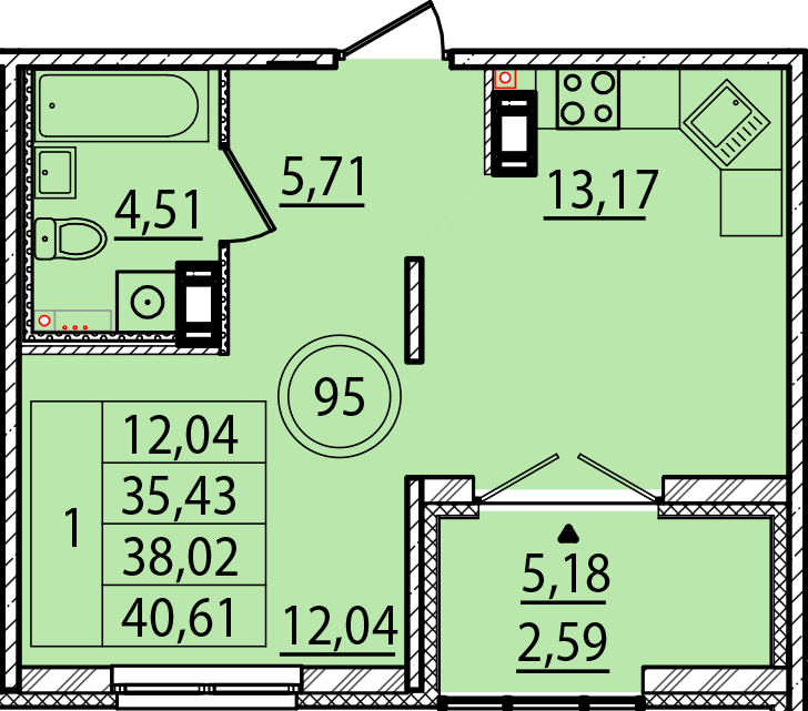 ОК 15 корпус 1 квартира 95
