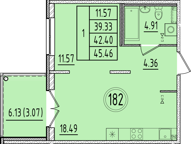 ОК 6.4. корпус 1 квартира 182