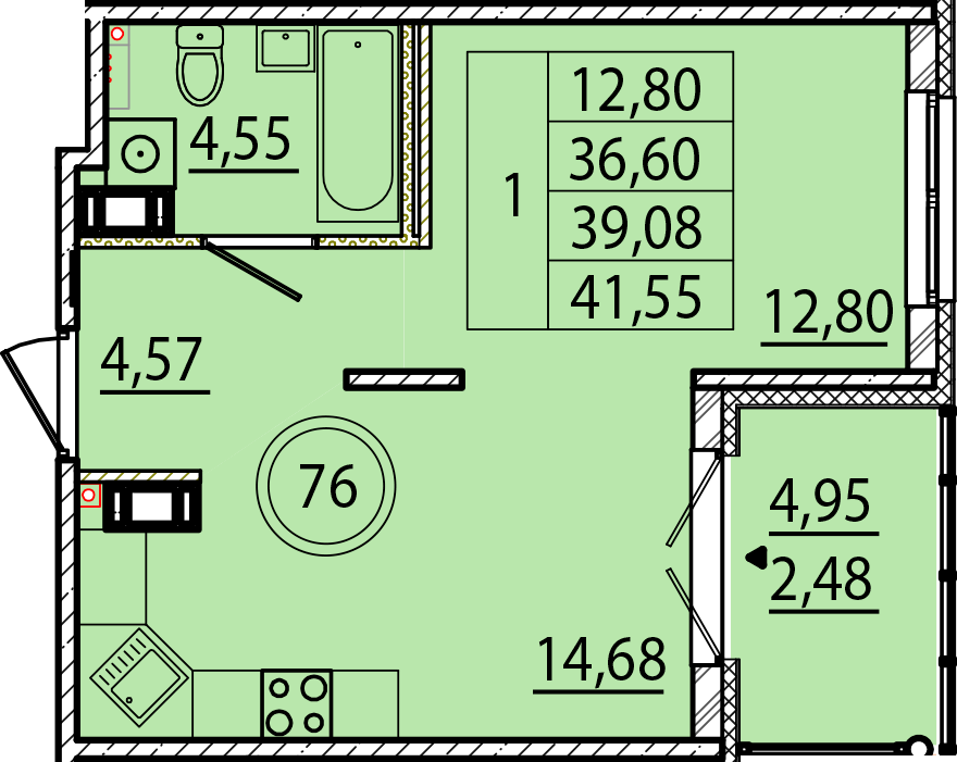 ОК 15 корпус 1 квартира 76