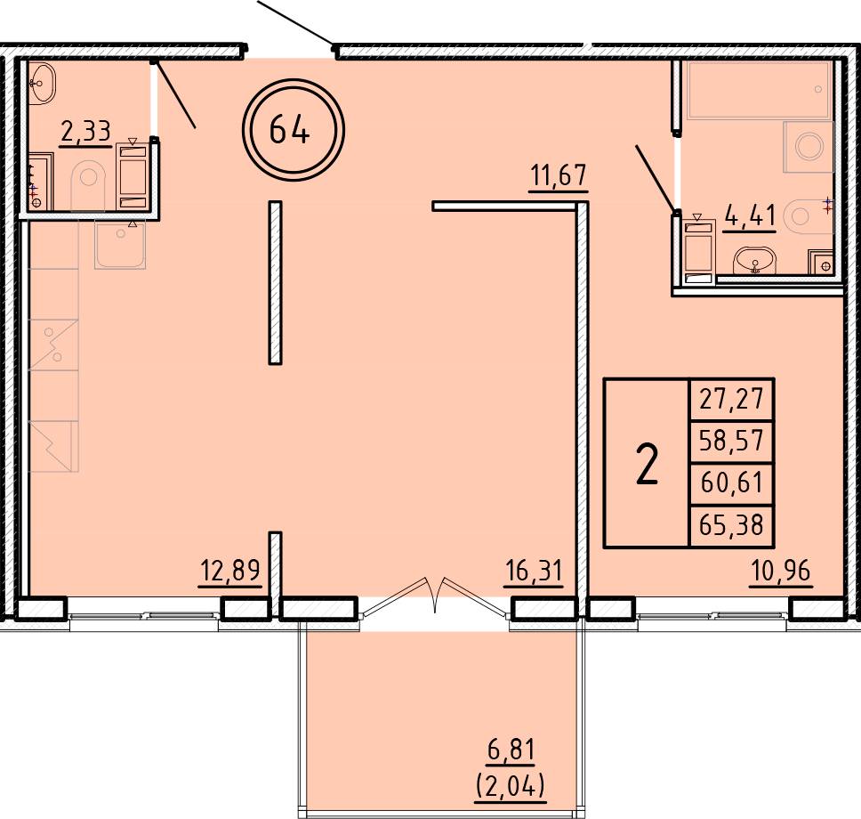 ОК 16 корпус 1 квартира 64