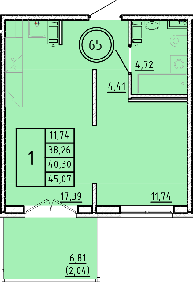 ОК 16 корпус 1 квартира 65