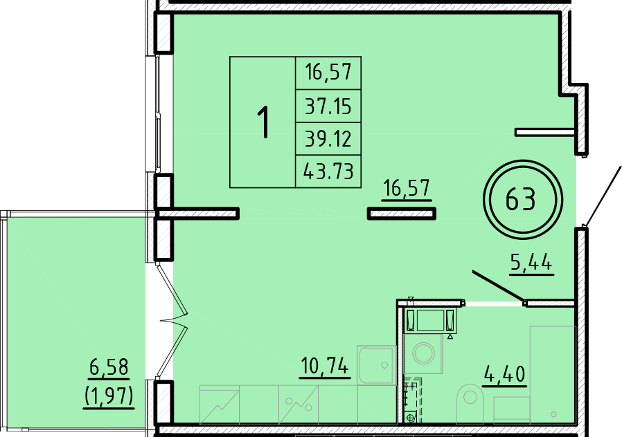 ОК 16 корпус 3 квартира 63