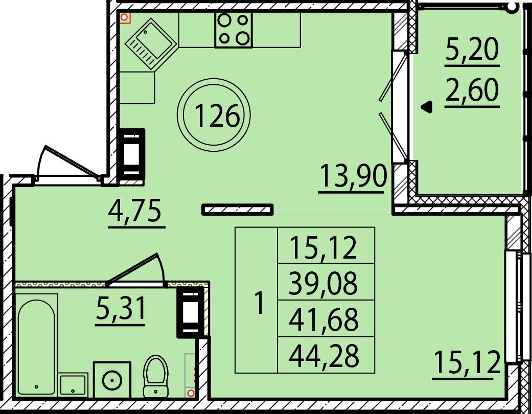 ОК 15 корпус 1 квартира 126