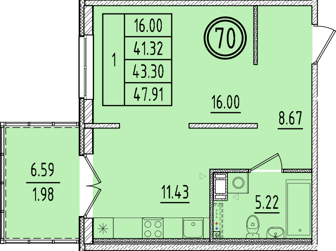 ОК 6.4. корпус 2 квартира 70