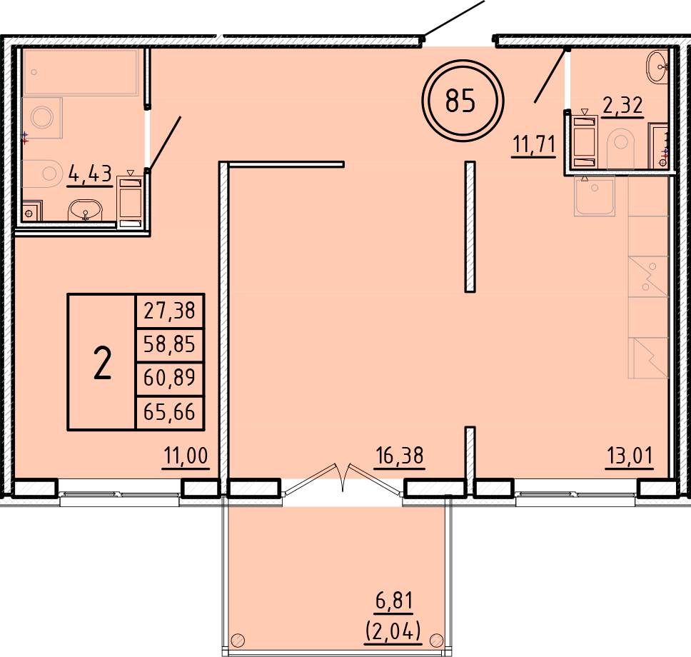 ОК 16 корпус 1 квартира 85