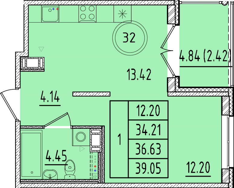 ОК 17 корпус 1 квартира 32