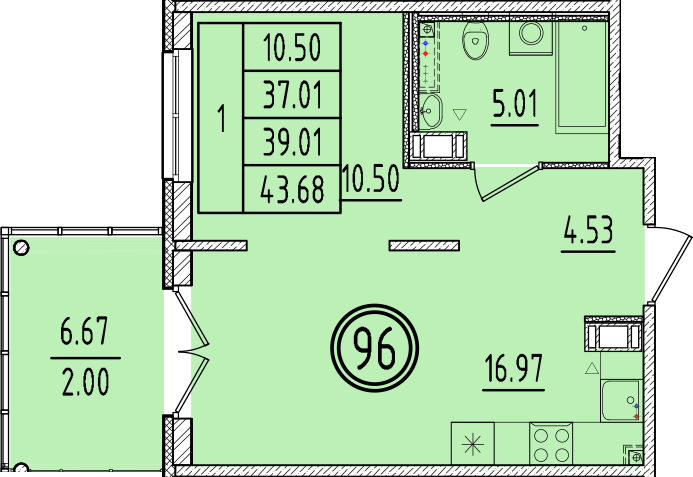 ОК 6.4. корпус 2 квартира 96