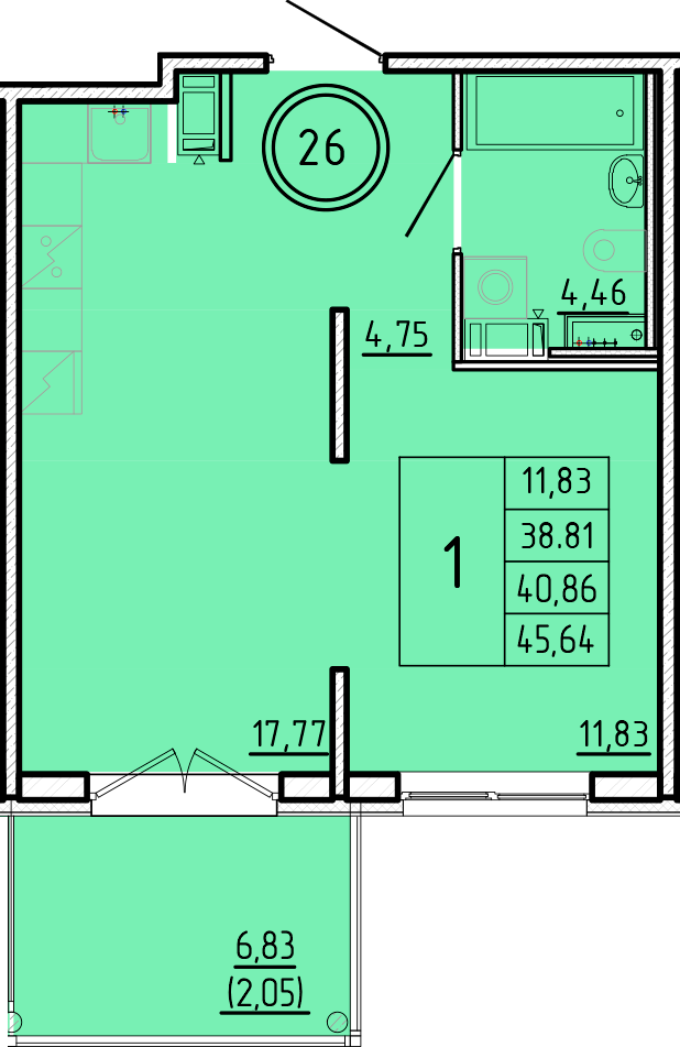 ОК 16 корпус 2 квартира 26