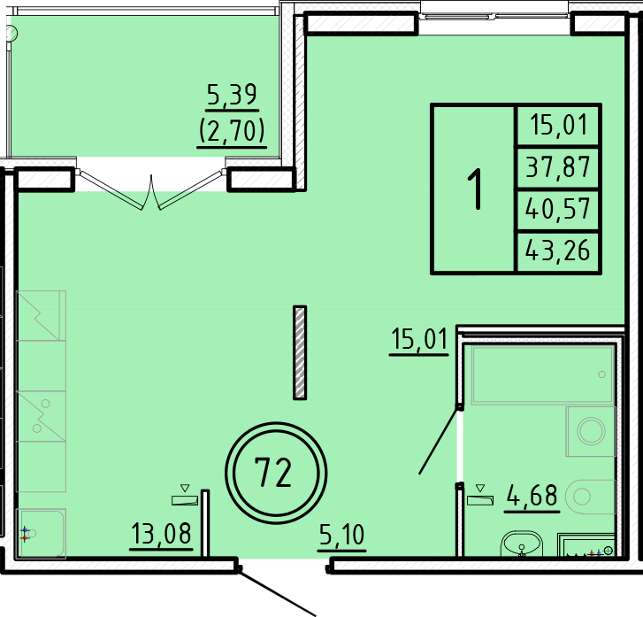 ОК 16 корпус 1 квартира 72
