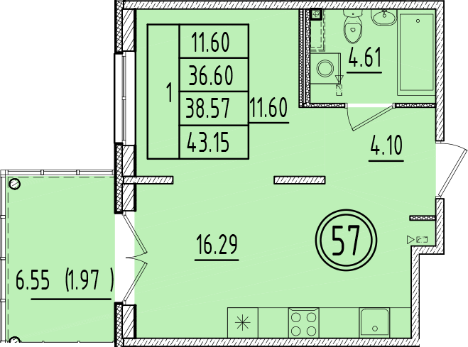 ОК 6.4. корпус 1 квартира 57