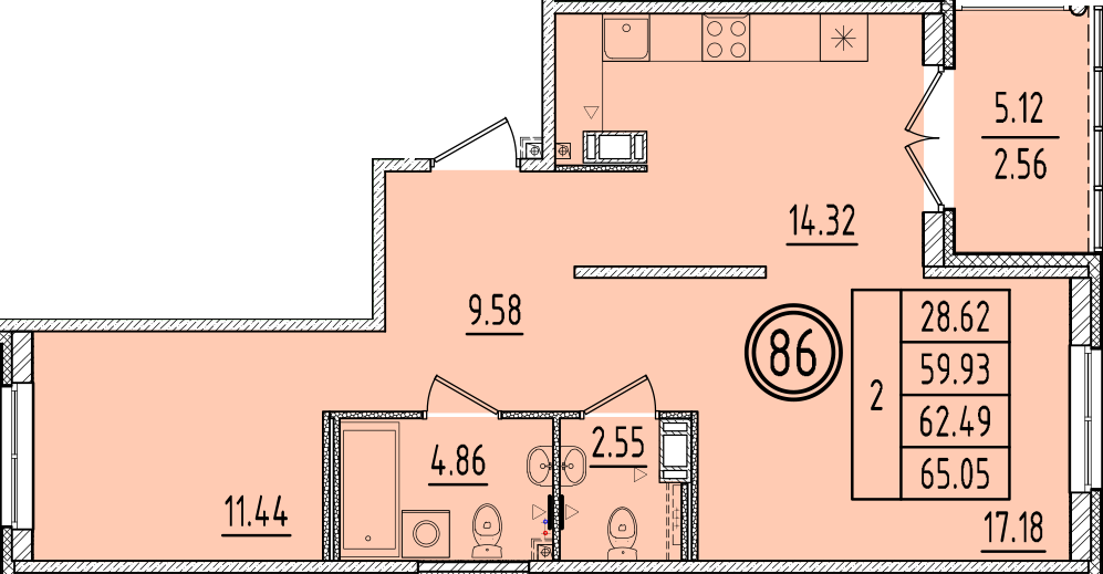 ОК 6.4. корпус 2 квартира 86