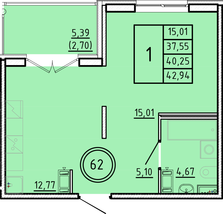ОК 16 корпус 1 квартира 62
