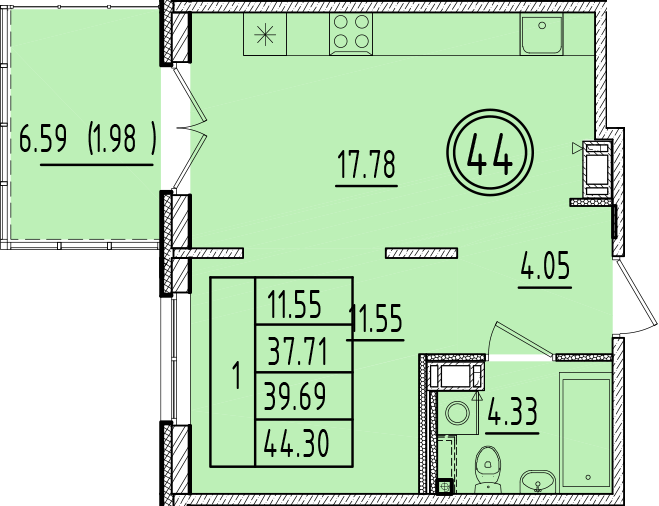 ОК 6.4. корпус 1 квартира 44