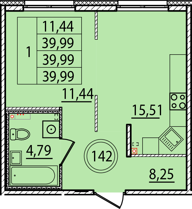 ОК 15 корпус 1 квартира 142