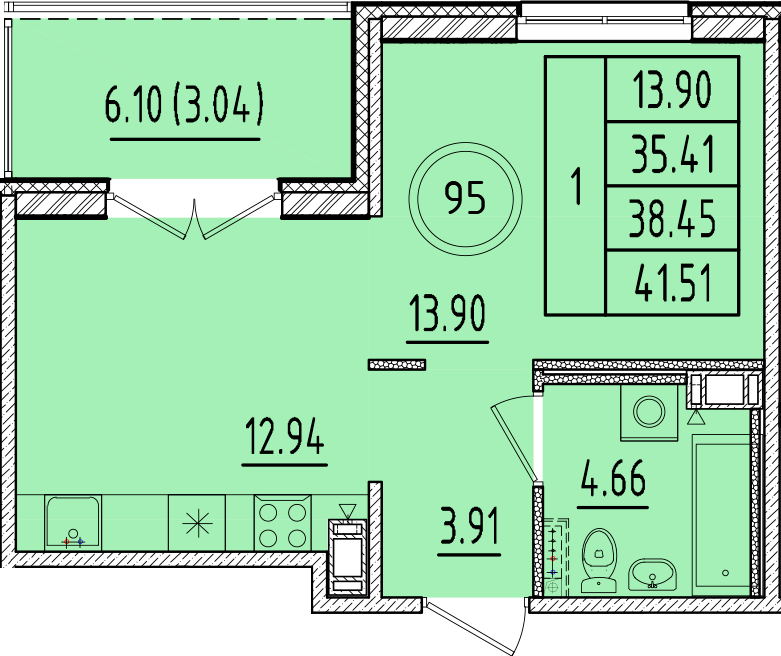 ОК 17 корпус 3 квартира 95