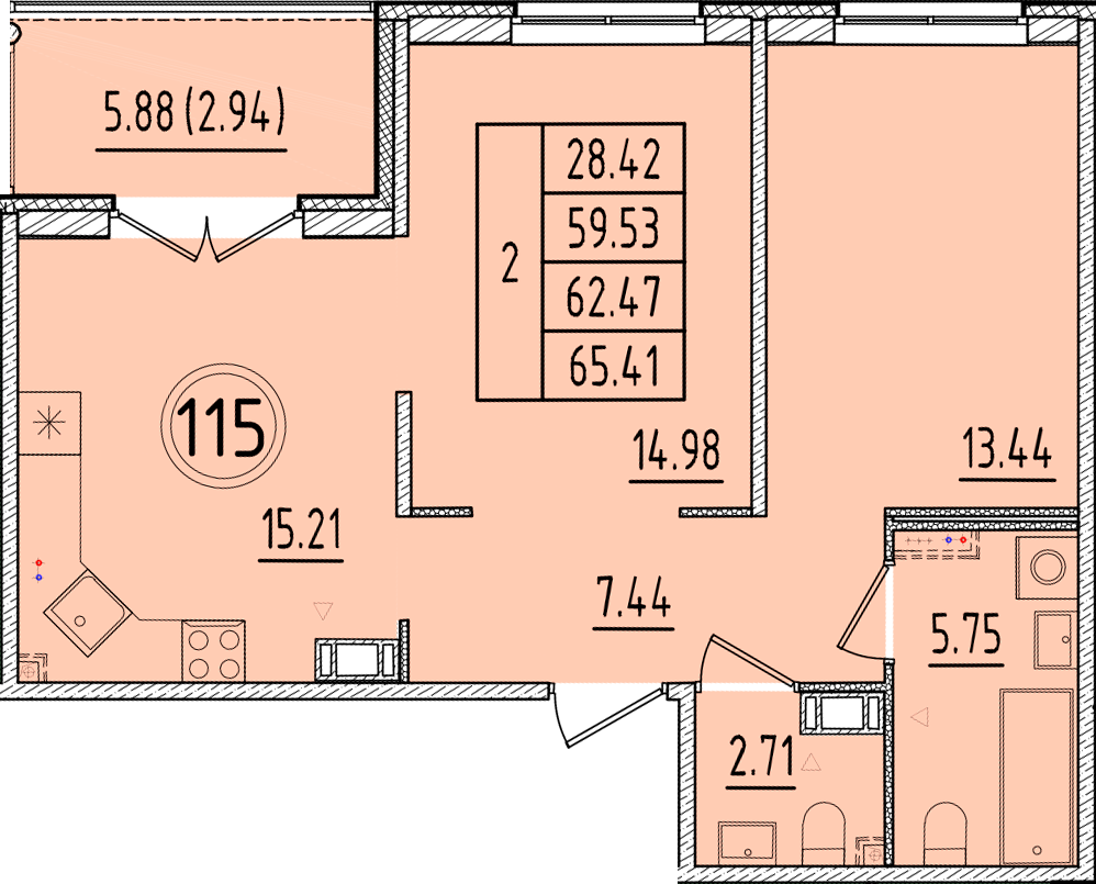 ОК 17 корпус 2 квартира 115