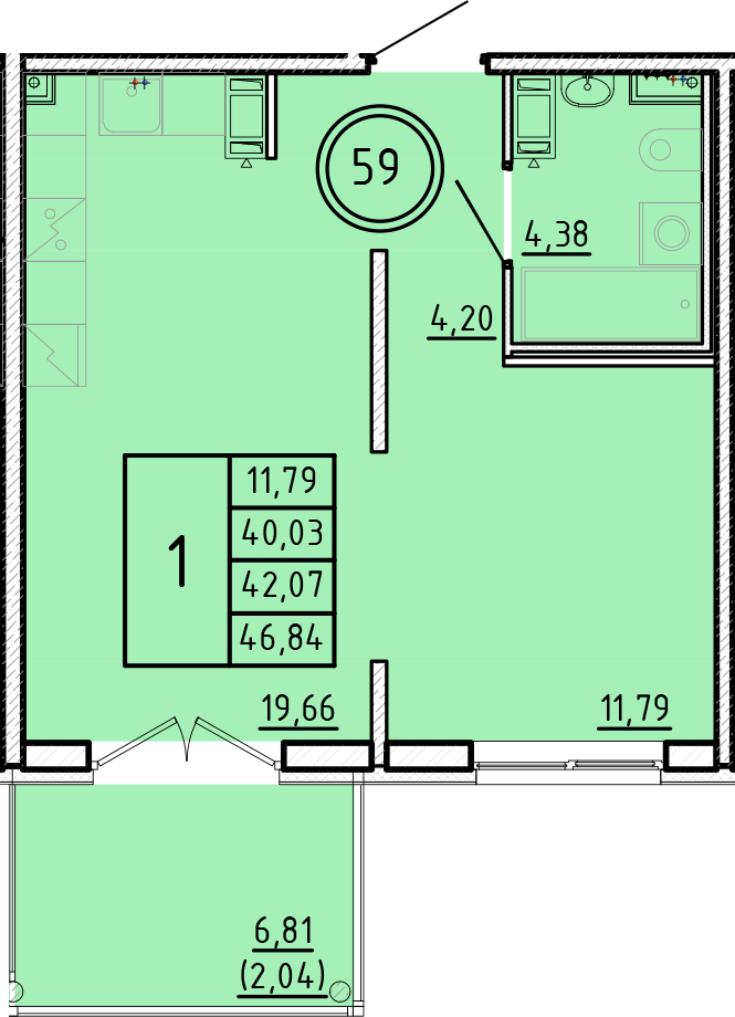 ОК 16 корпус 1 квартира 59