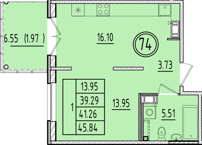 ОК 6.4. корпус 1 квартира 74