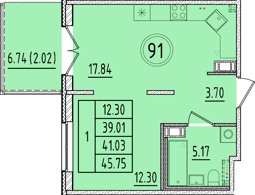 ОК 17 корпус 2 квартира 91