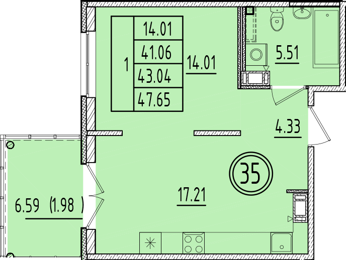 ОК 6.4. корпус 1 квартира 35
