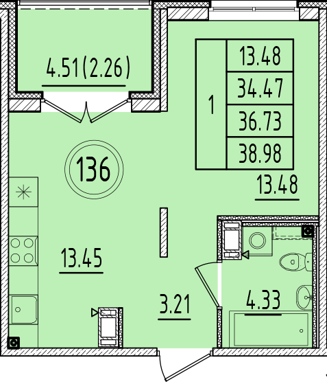 ОК 6.4. корпус 1 квартира 136
