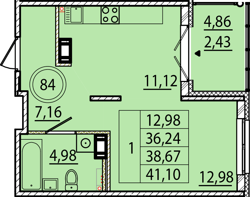 ОК 15 корпус 1 квартира 84